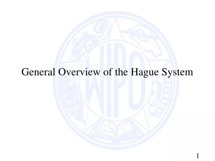 general overview of the hague system