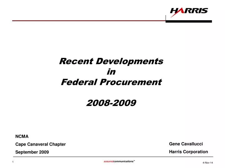 recent developments in federal procurement 2008 2009