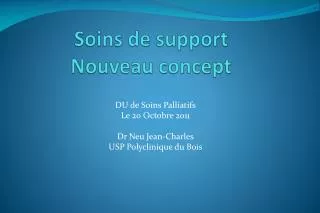 soins de support nouveau concept