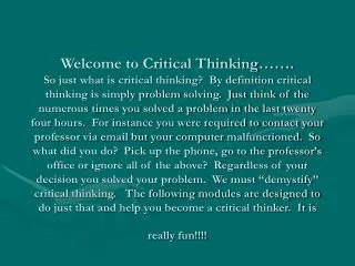Deconstructing Critical Thinking