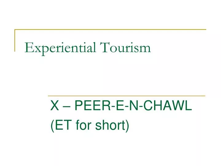 experiential tourism