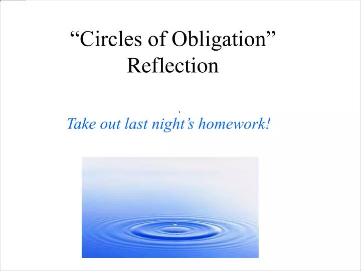 circles of obligation reflection