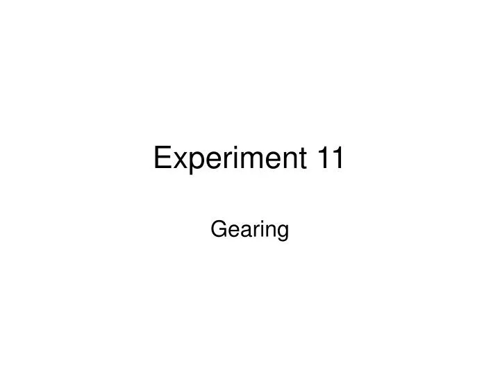 experiment 11