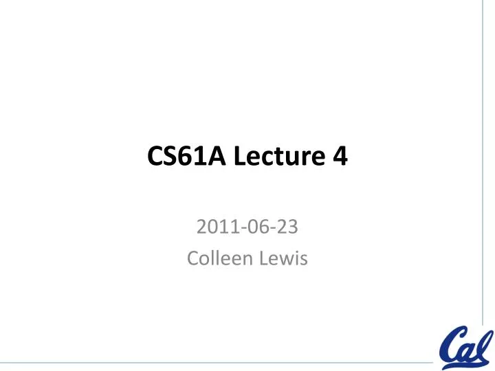 cs61a lecture 4