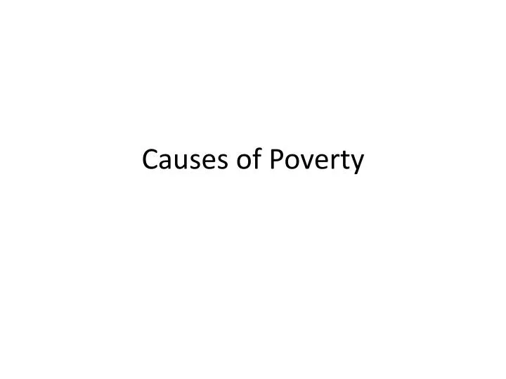 causes of poverty