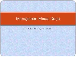 manajemen modal kerja