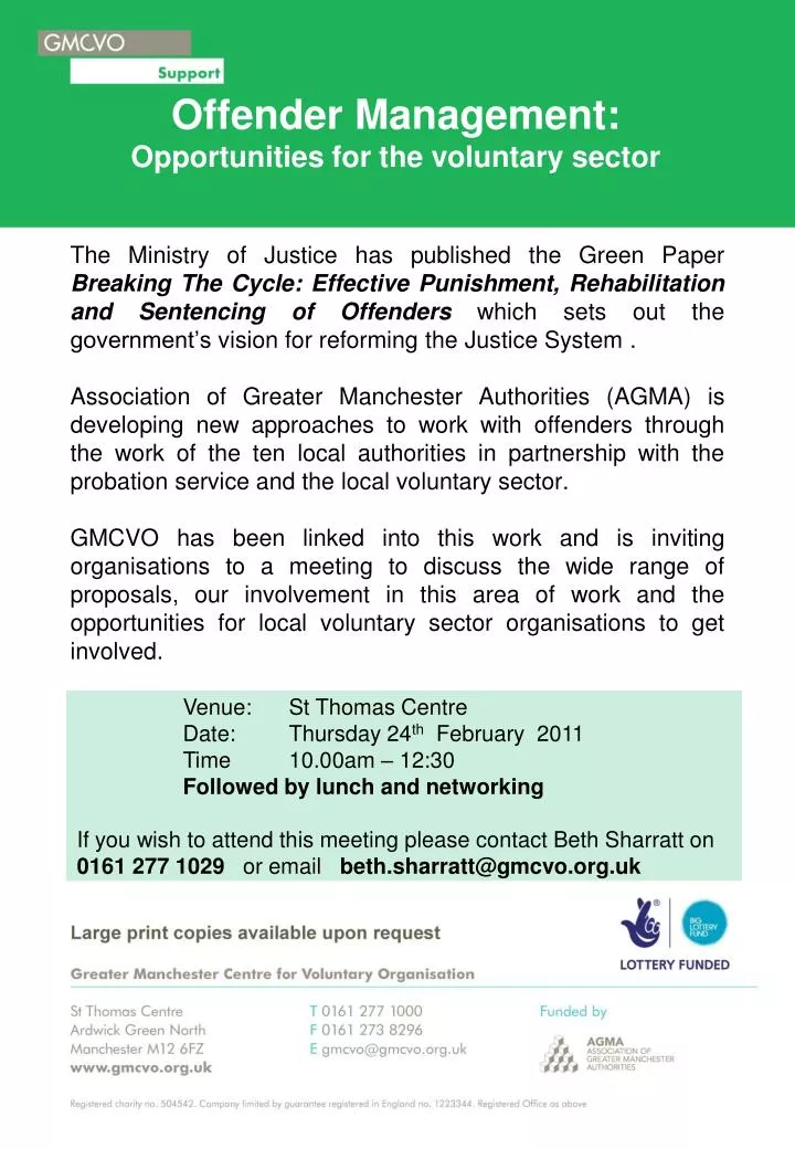 offender management opportunities for the voluntary sector