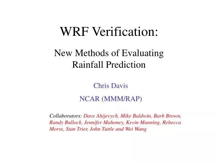 wrf verification