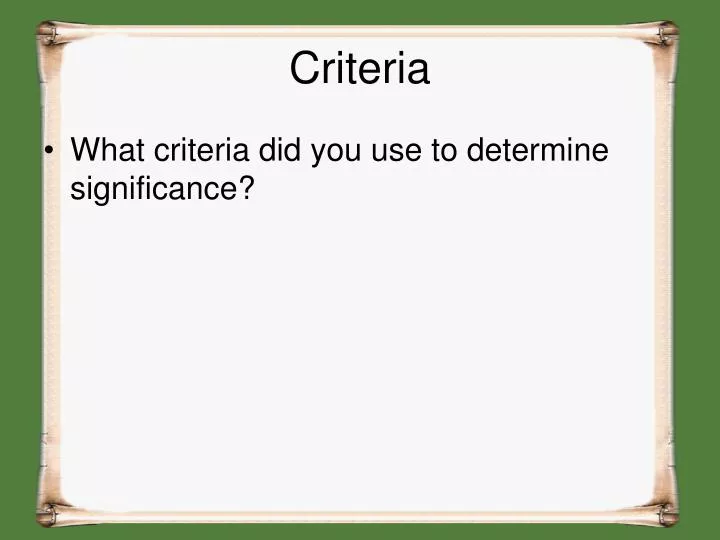 criteria