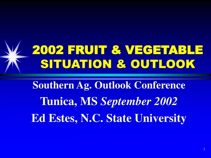 2002 fruit vegetable situation outlook