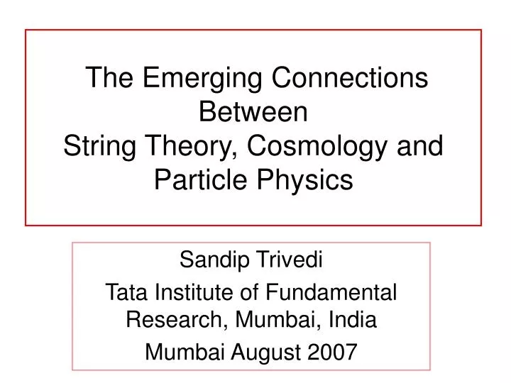 the emerging connections between string theory cosmology and particle physics