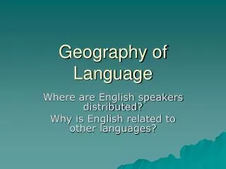 Geography of Language
