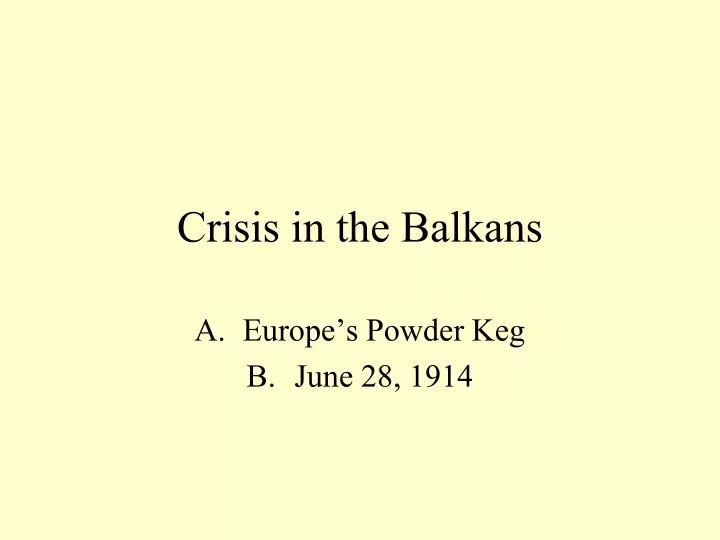 crisis in the balkans