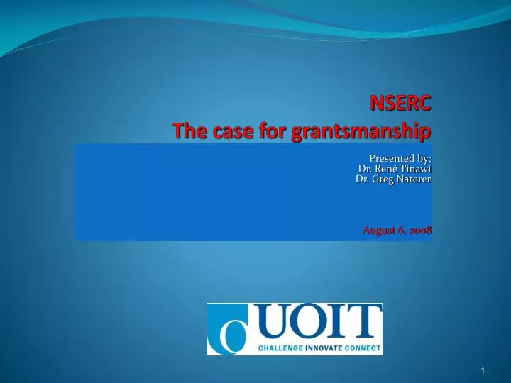 nserc the case for grantsmanship