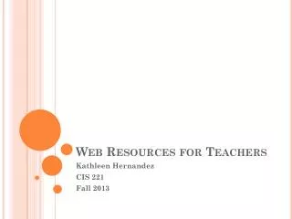 Web Resources for Teachers