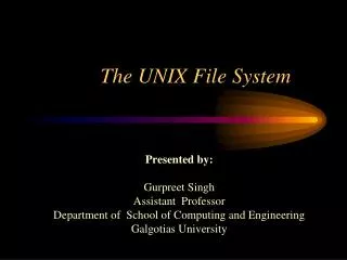 The UNIX File System