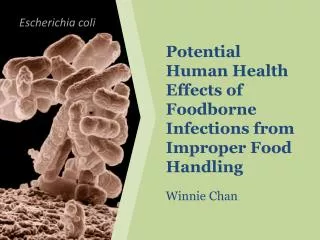 Potential Human Health Effects of Foodborne Infections from Improper Food Handling