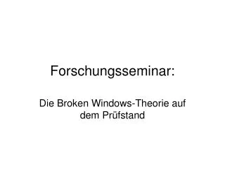 forschungsseminar