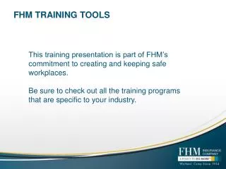 FHM TRAINING TOOLS