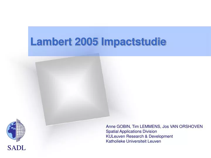 lambert 2005 impactstudie