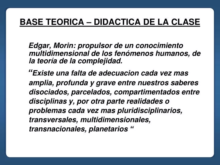 base teorica didactica de la clase