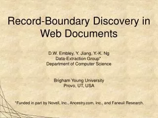 Record-Boundary Discovery in Web Documents