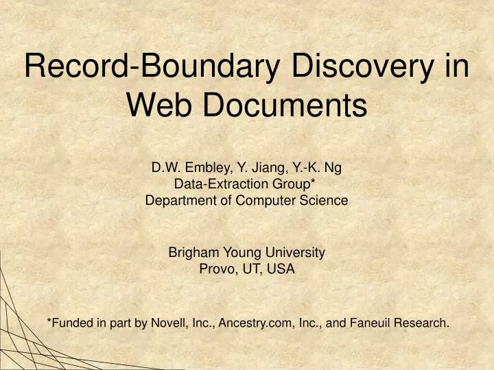 record boundary discovery in web documents