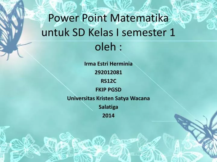 power point matematika untuk sd kelas i semester 1 oleh