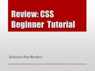 Review: CSS Beginner Tutorial
