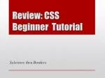 Review: CSS Beginner Tutorial - slide 1