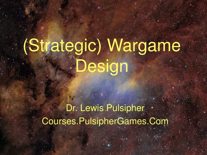 strategic wargame design