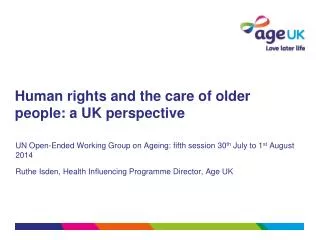 Human rights and the care of older people: a UK perspective