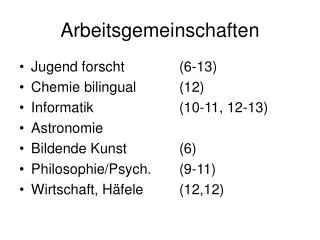 arbeitsgemeinschaften