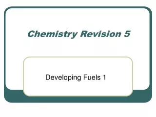 Chemistry Revision 5