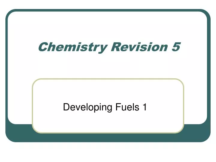 chemistry revision 5