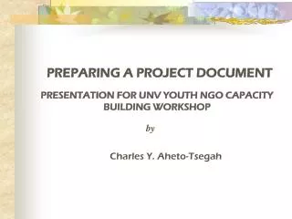 PREPARING A PROJECT DOCUMENT