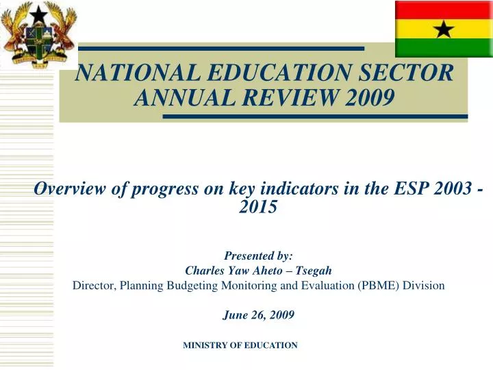 national education sector annual review 2009