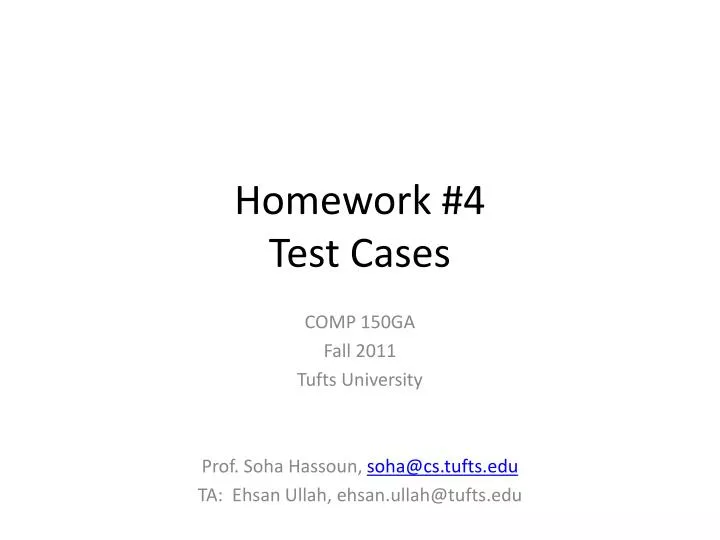 homework 4 test cases