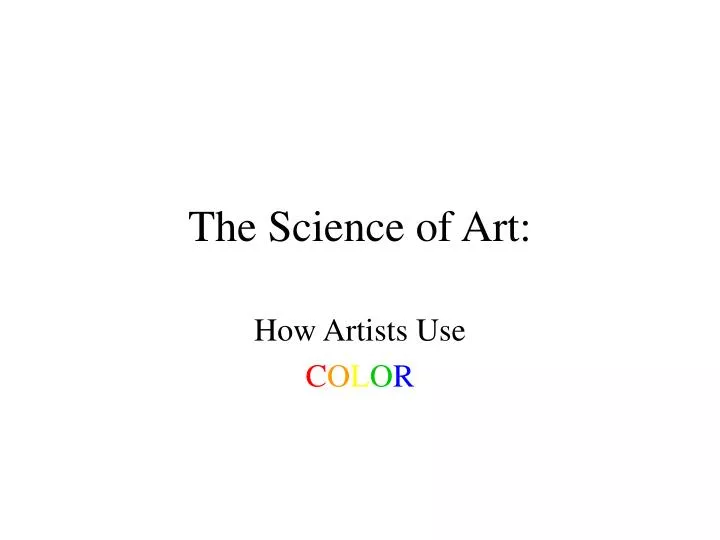the science of art