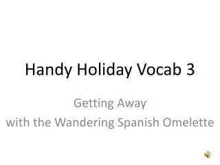 Handy Holiday Vocab 3