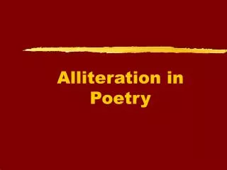 Alliteration in Poetry