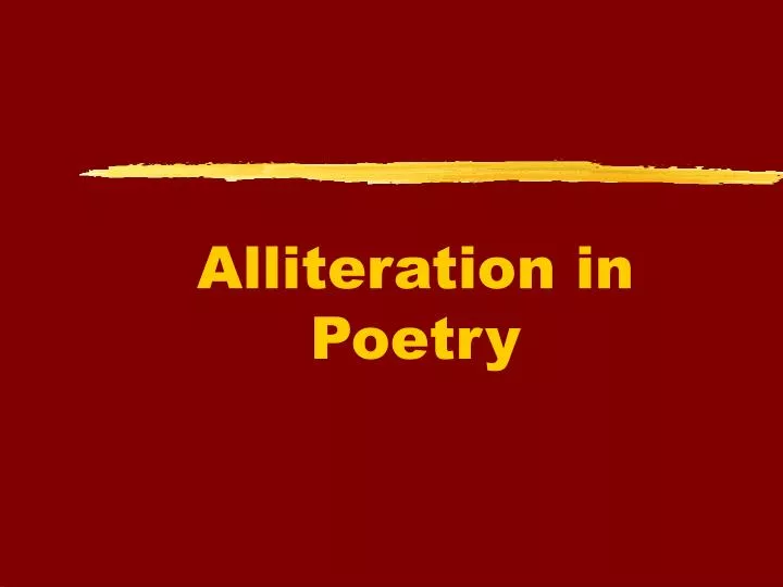 alliteration in poetry