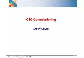 CSC Commissioning