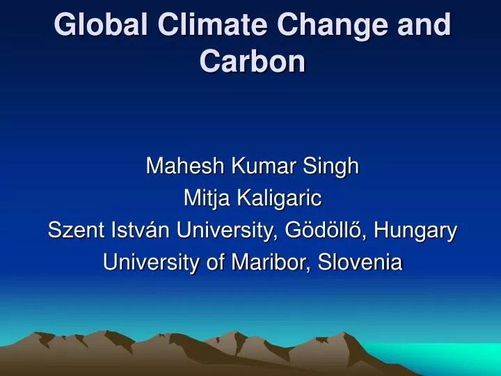 global climate change and carbon