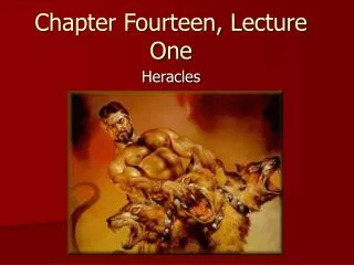 Chapter Fourteen, Lecture One