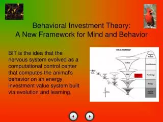 Behavioral Investment Theory: A New Framework for Mind and Behavior