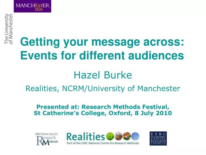 getting your message across events for different audiences
