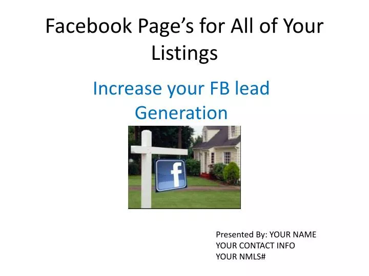 facebook page s for all of your listings
