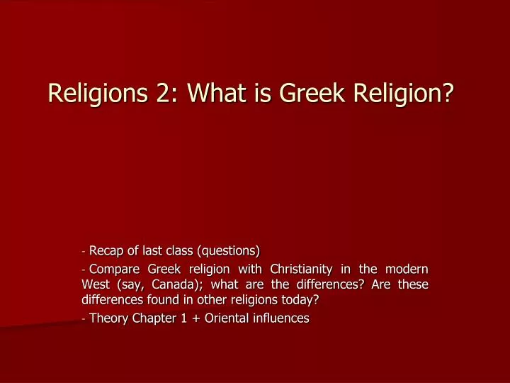religions 2 what is greek religion