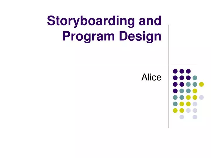 storyboarding and program design